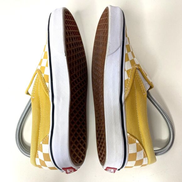 Vans Checkerboard Yellow Classic Slip On Unisex Skate Streetwear Shoes M6.5/W 8 - Picture 4 of 8